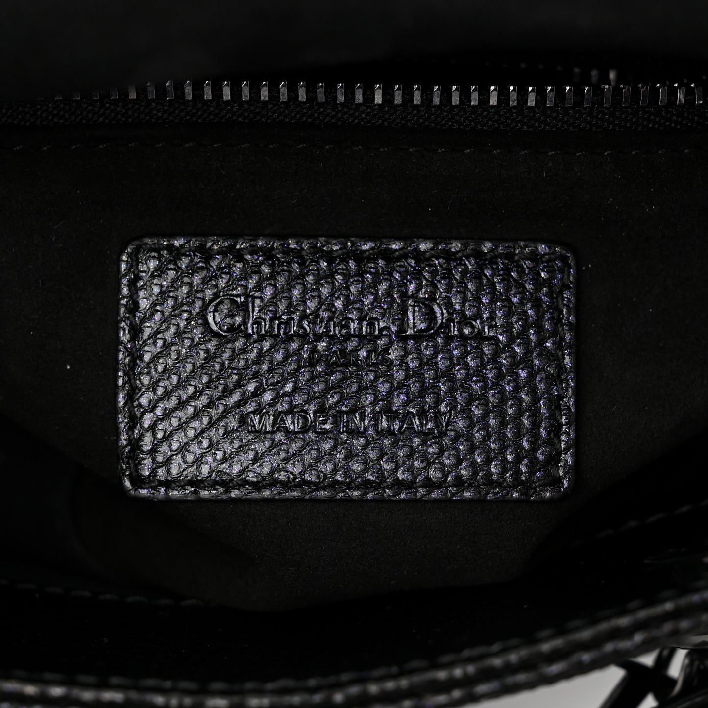 Metallic Karung Mini Lady Dior Black