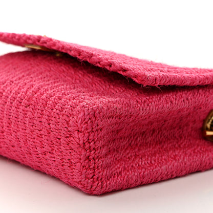 Saint Laurent Raffia Medium Monogram Kate Satchel Pink 10 of 11