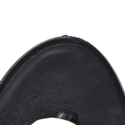 Chanel Patent Camellia Thong Sandals 36 Black White 10 of 12