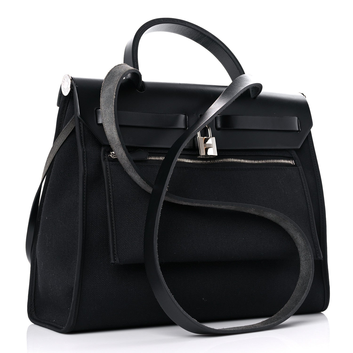 Hermes Military Toile Vache Hunter Herbag Zip PM 31 Black 4 of 16