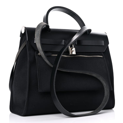 Hermes Military Toile Vache Hunter Herbag Zip PM 31 Black 4 of 16
