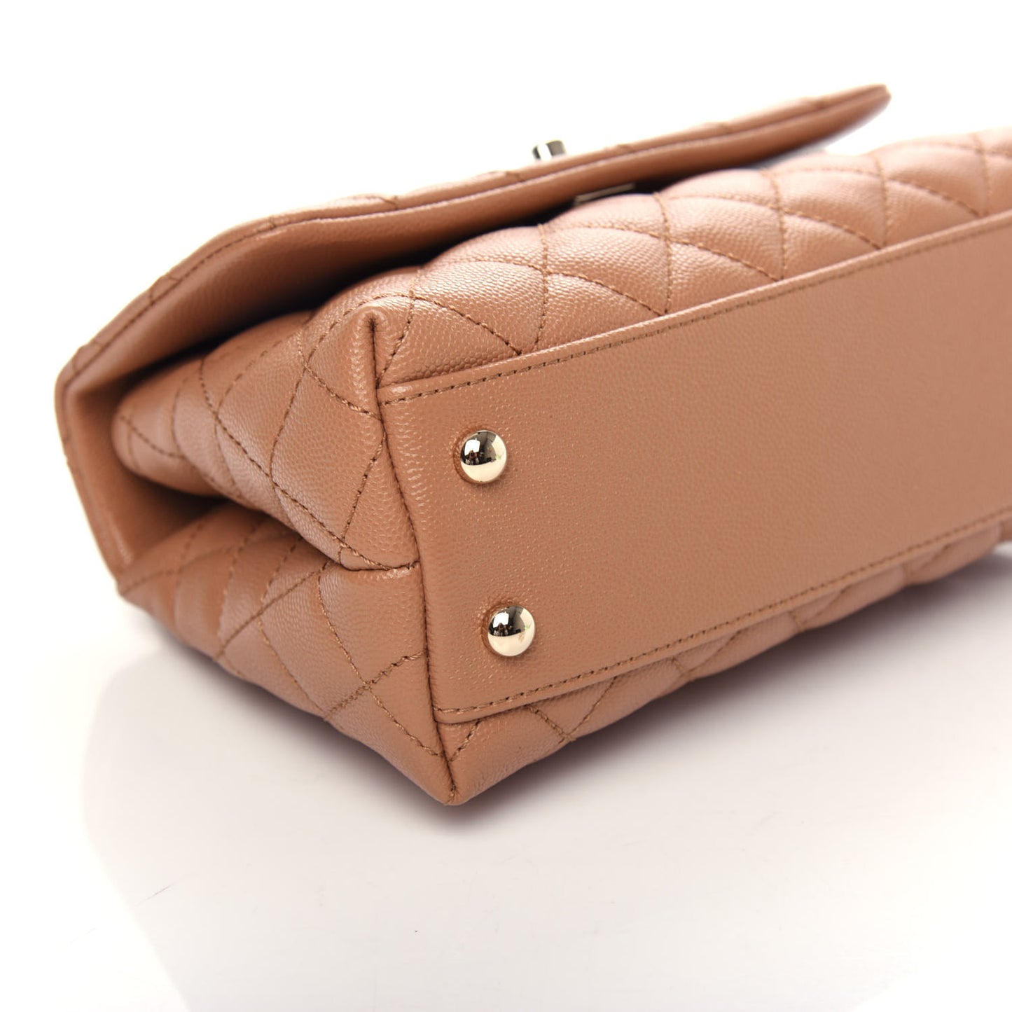 Caviar Quilted Mini Coco Handle Flap Brown