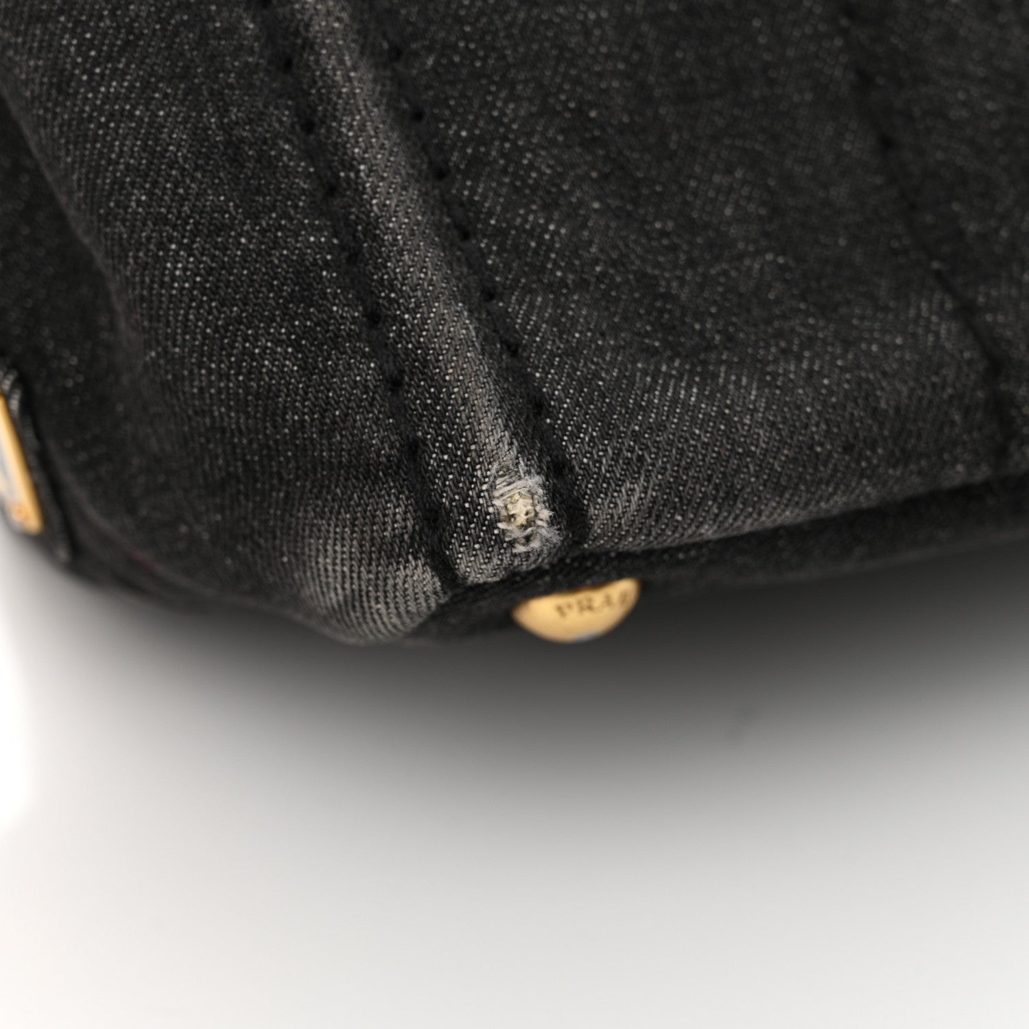 Prada Denim Small Logo Tote Black 21 of 22