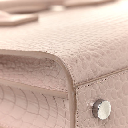 Saint Laurent Calfskin Crocodile Embossed Baby Sac De Jour Rose Antic 13 of 22