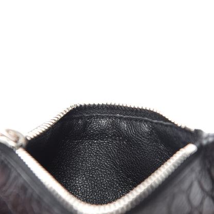 Saint Laurent Calfskin Crocodile Embossed 5 Fragments Zip Pouch Card Holder Black 8 of 8