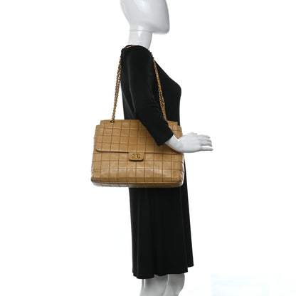 Chanel Lambskin Quilted Chocolate Bar Flap Shoulder Bag Beige 2 of 18