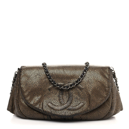 Chanel Metallic Caviar Half Moon Wallet On Chain WOC Bronze 1 of 15