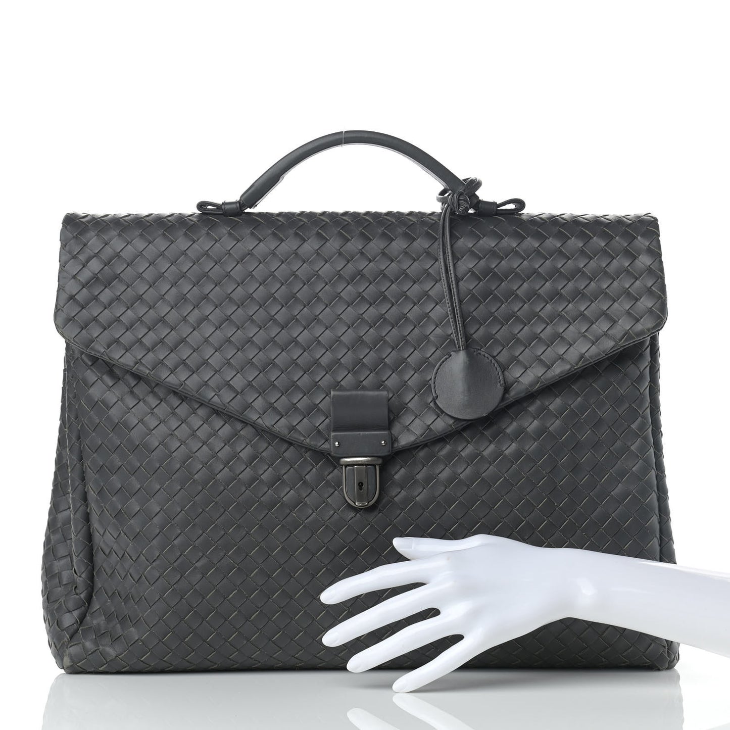 Nappa Intrecciato VN Briefcase Grey