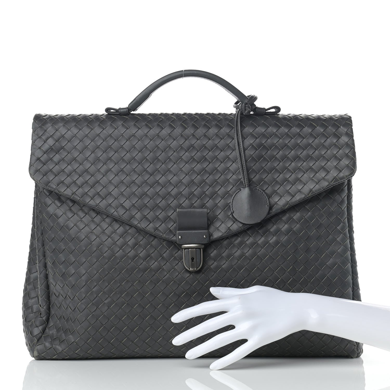 Bottega Veneta Nappa Intrecciato VN Briefcase Grey 2 of 19