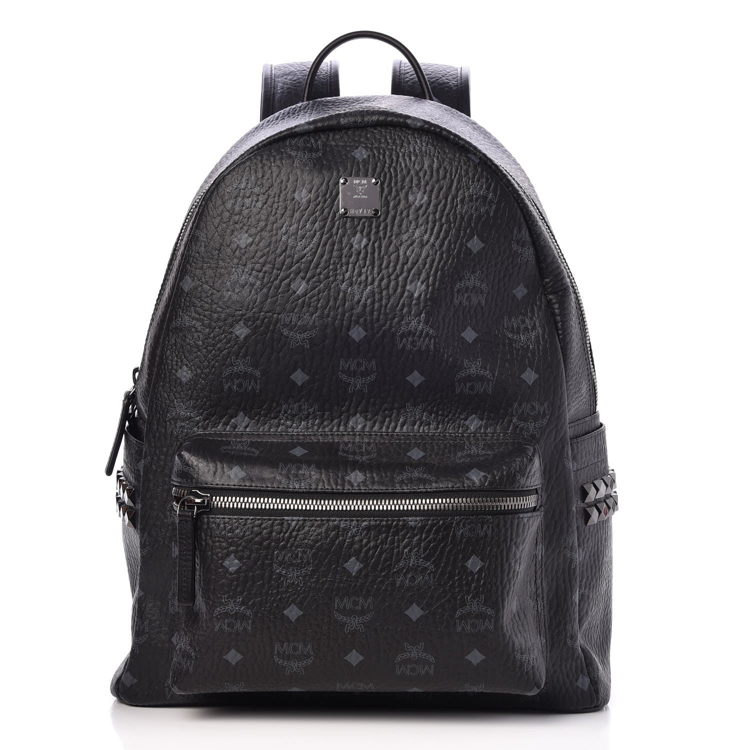 MCM Visetos Medium Side Studs Stark Backpack Black 1 of 10