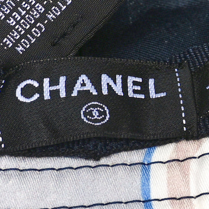 Chanel Cotton Sequin CC Cloche Bucket Hat L Navy Blue Black Beige 8 of 10