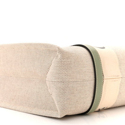 Chloe Cotton Calfskin Medium Woody Ribbon Tote White Green 9 of 10