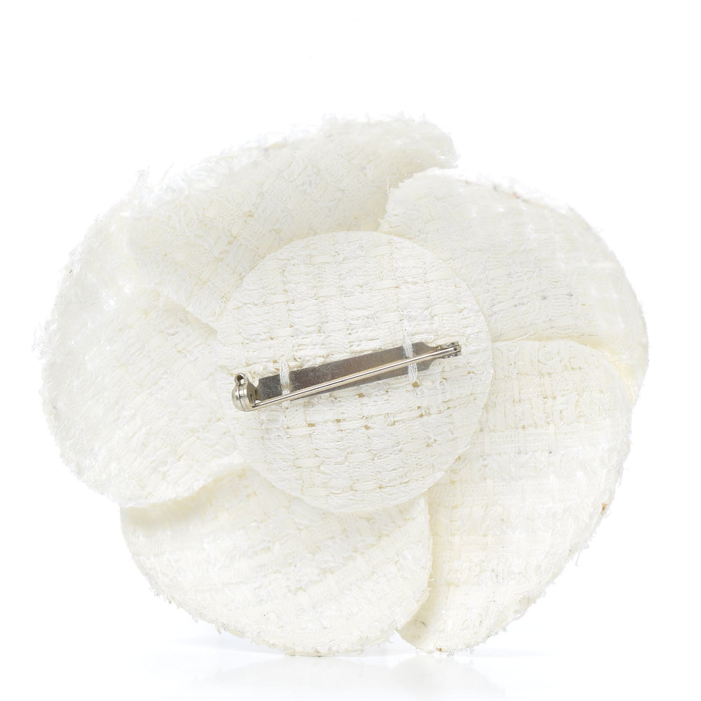Fantasy Tweed Camellia Pin Brooch Ivory