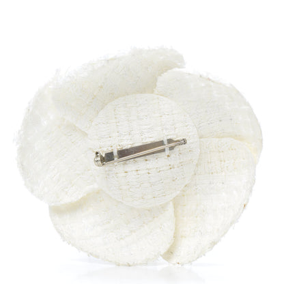 Chanel Fantasy Tweed Camellia Pin Brooch Ivory 3 of 3