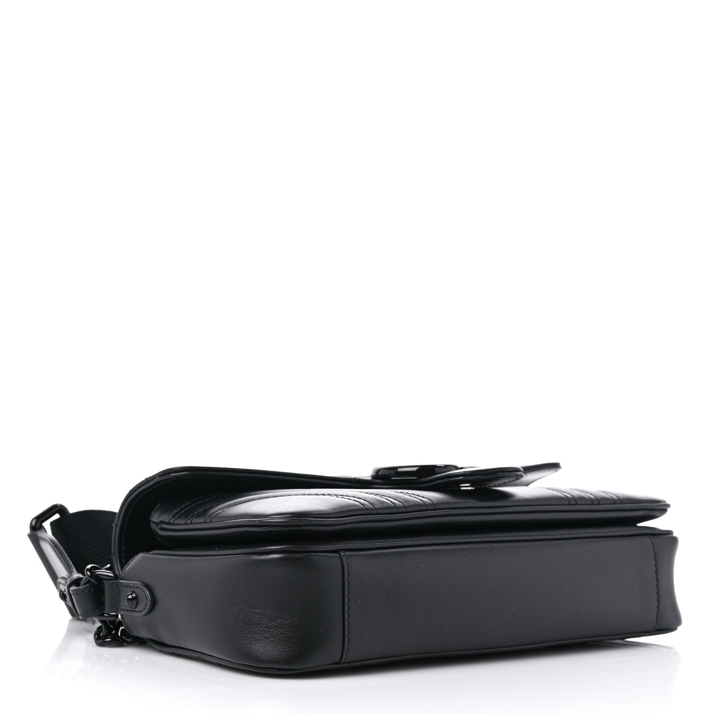 Calfskin Matelasse Monochrome GG Marmont Crossbody Shoulder Bag Black