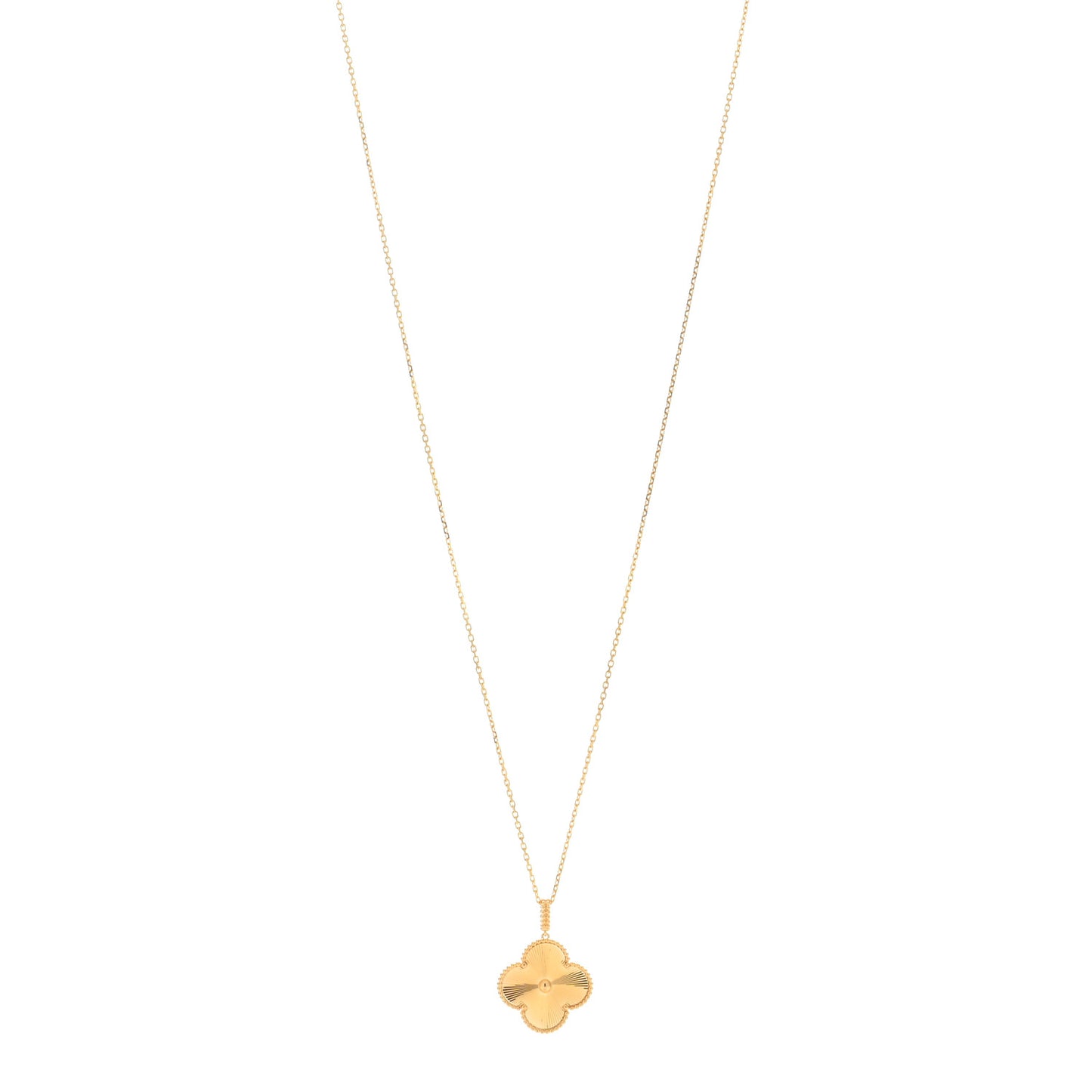 18K Yellow Gold Guilloche Magic Alhambra Long Necklace