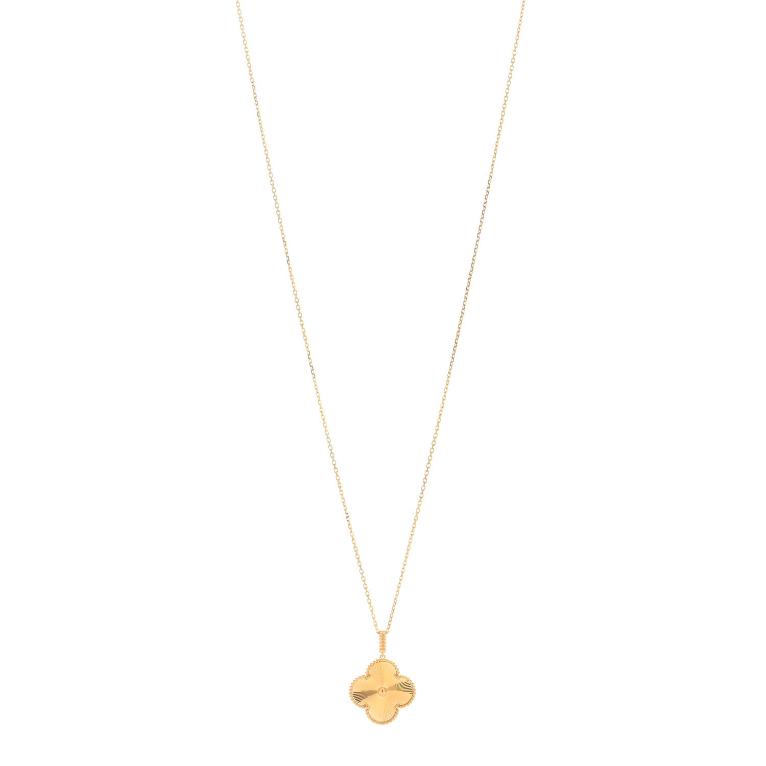 Van Cleef & Arpels 18K Yellow Gold Guilloche Magic Alhambra Long Necklace 1 of 4