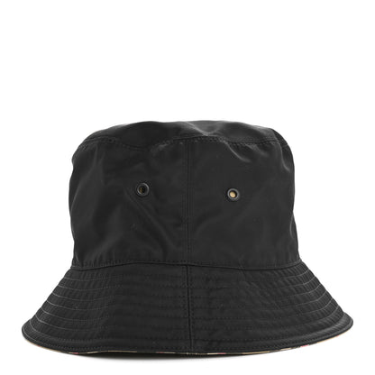Burberry Cotton Gabardine Vintage Check Reversible Bucket Hat M Black Sand 4 of 14