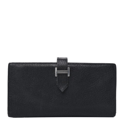 Hermes Chevre Mysore Bearn Gusset Wallet Black 1 of 19