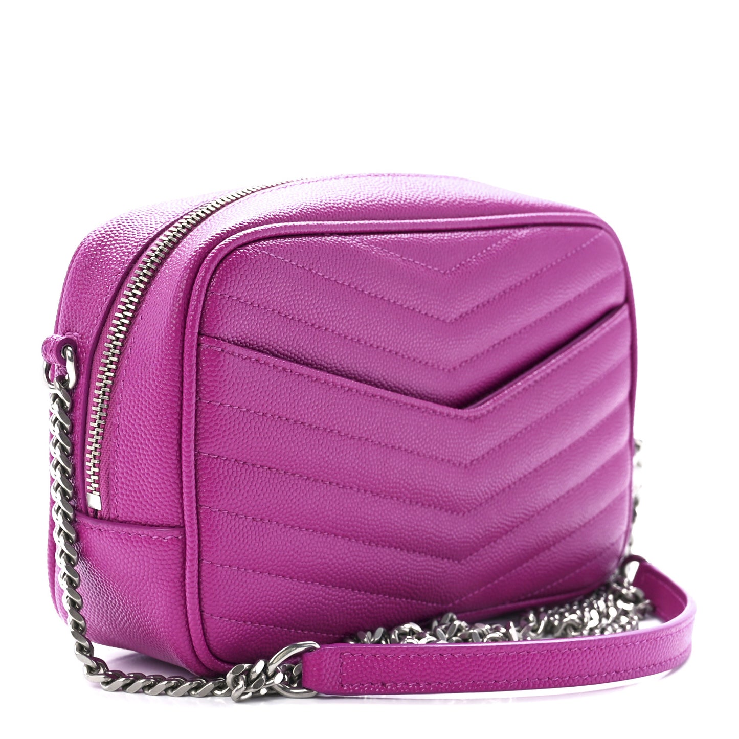 Grain De Poudre Matelasse Monogram Mini Lou Camera Bag Fuxia Electrique
