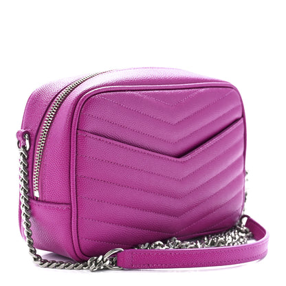 Saint Laurent Grain De Poudre Matelasse Monogram Mini Lou Camera Bag Fuxia Electrique 3 of 12