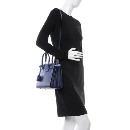 Saint Laurent Grained Calfskin Baby Sac De Jour Marine 2 of 6