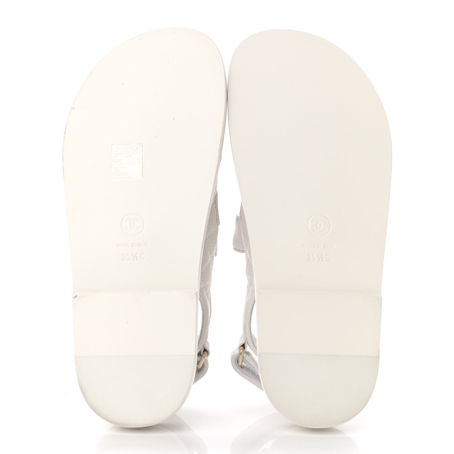 Chanel Grained Calfskin Velcro Dad Sandals 35.5 White 7 of 11