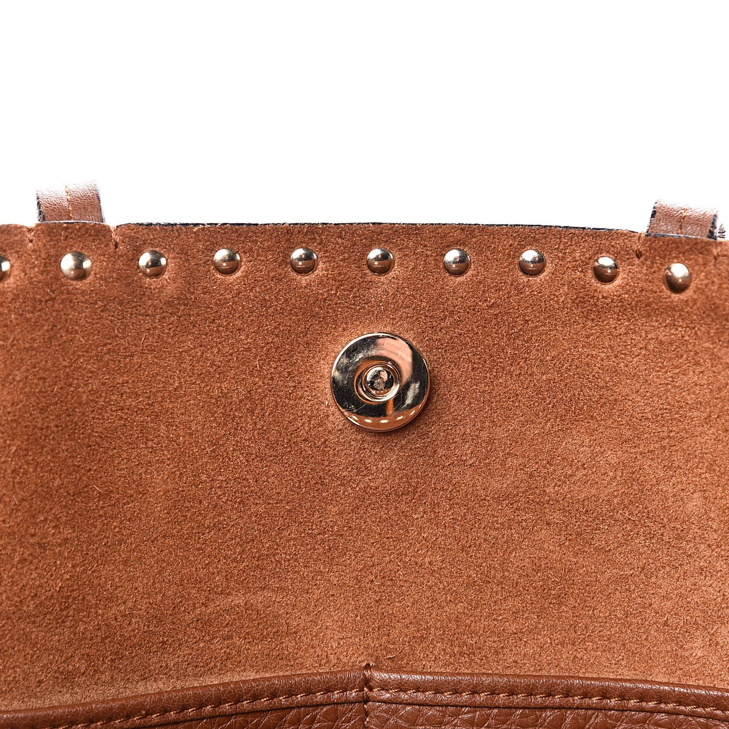 Valentino Garavani Grained Calfskin Small Rockstud Shoulder Tote Bright Cognac 10 of 20