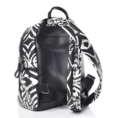 MCM Striped Visetos Small Funky Zebra Stark Backpack Black White 3 of 9