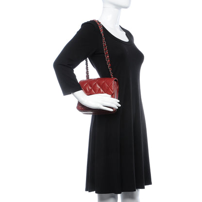 Chanel Lambskin Quilted Mini Chanel 3 Flap Red 2 of 22