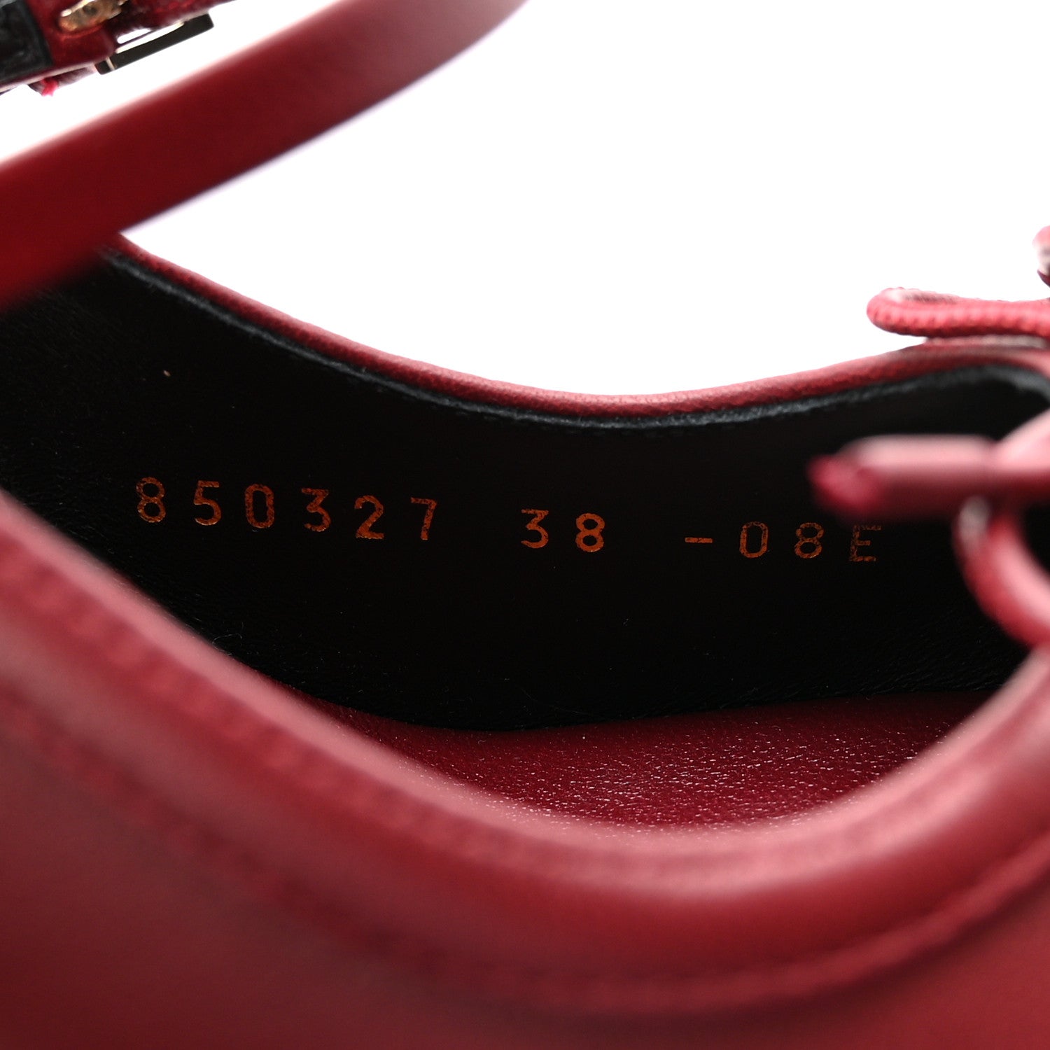 Gucci Nappa Charlotte Horsebit Ballet Mary Jane Pumps 38 Rosso Ancora Red 9 of 10