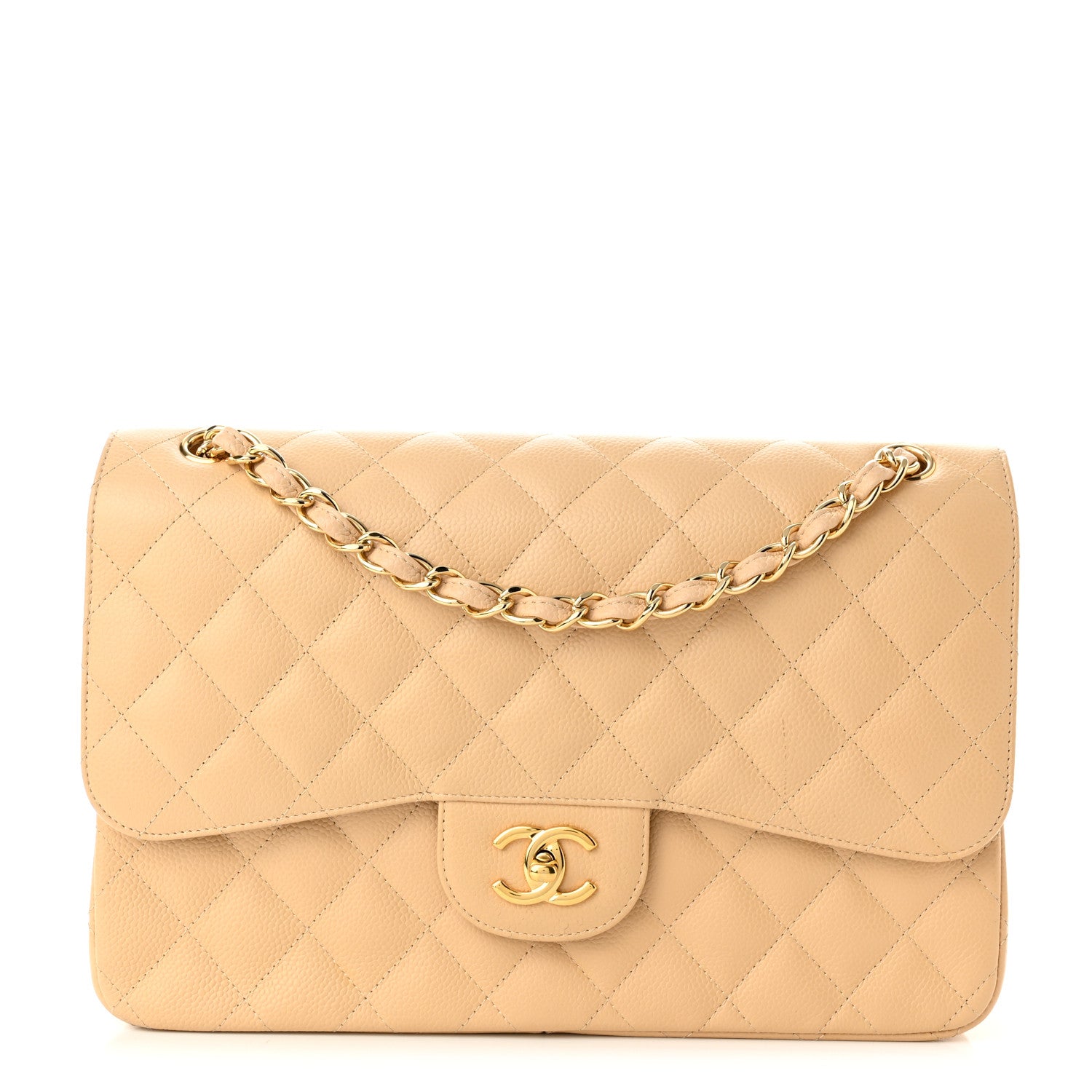 Chanel Caviar Quilted Jumbo Double Flap Beige Clair 1 of 11