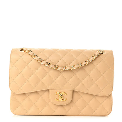 Chanel Caviar Quilted Jumbo Double Flap Beige Clair 1 of 11