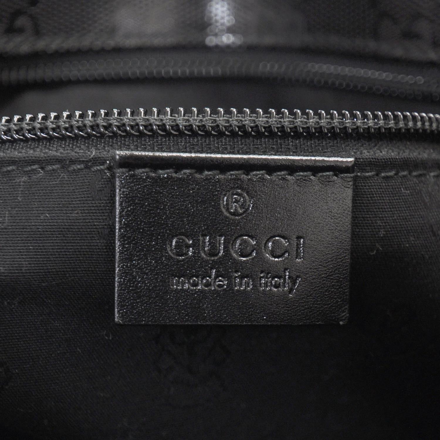 Gucci Imprime Monogram Medium Double Buckle Flap Messenger Bag Black 7 of 9