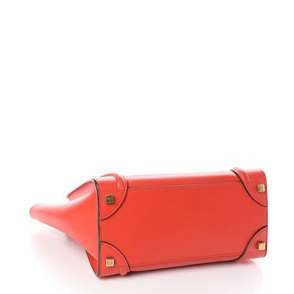 Celine Smooth Calfskin Micro Luggage Vermillion 3 of 11