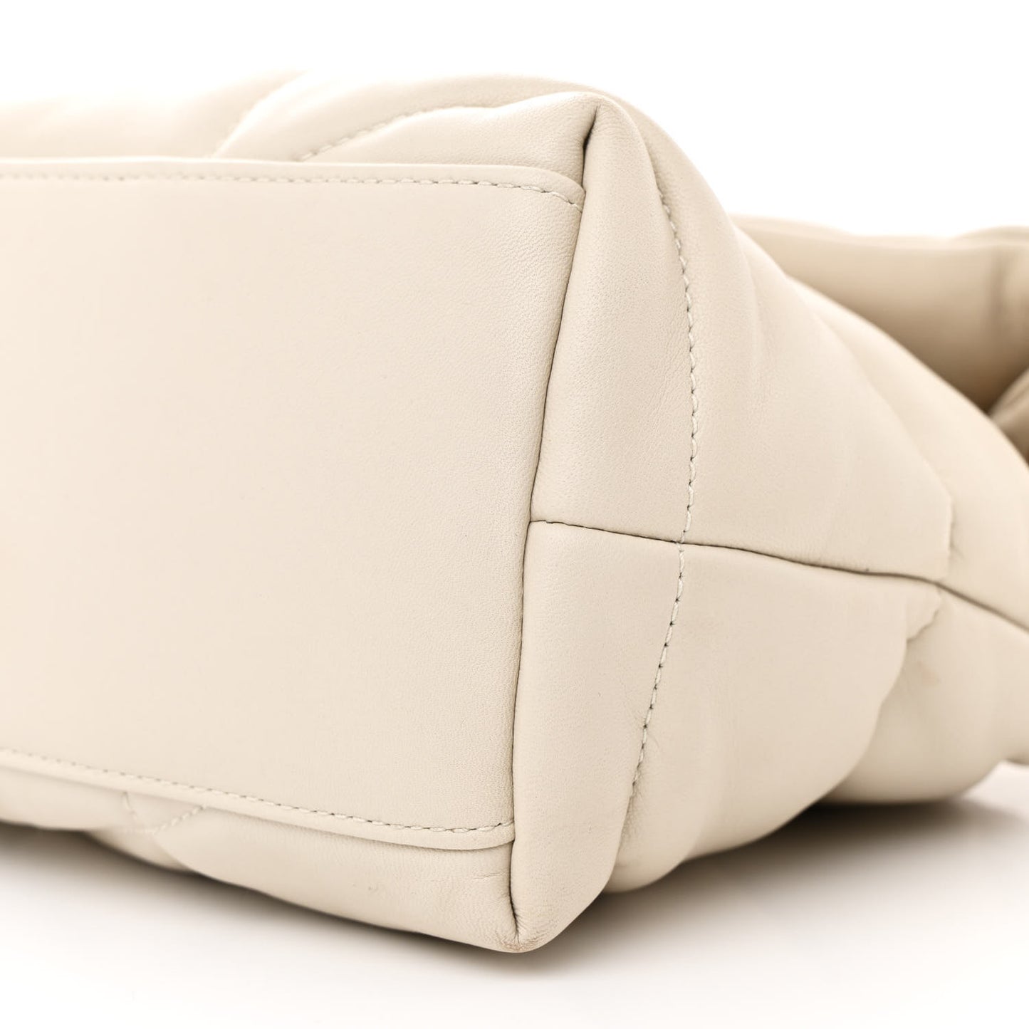 Lambskin Quilted Small Loulou Puffer Monogram Chain Satchel Crema Soft