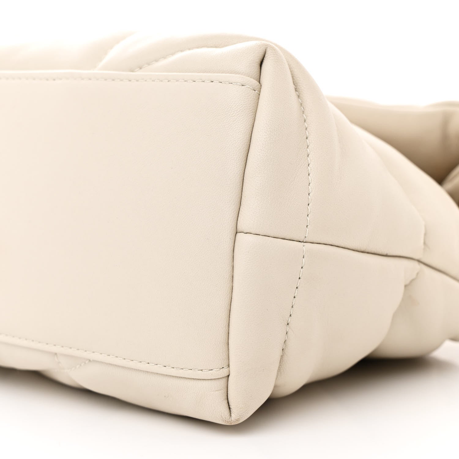 Saint Laurent Lambskin Quilted Small Loulou Puffer Monogram Chain Satchel Crema Soft 10 of 12