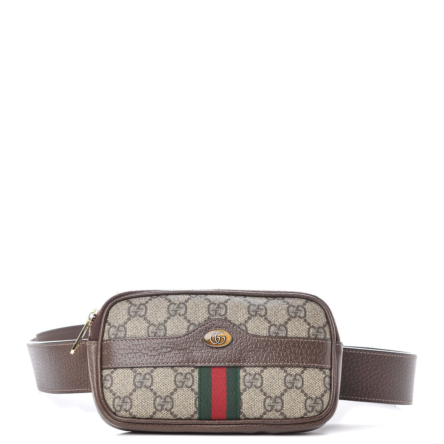 GG Supreme Monogram Ophidia Belted iPhone Case 95 38 Dark Brown