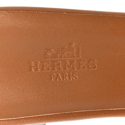 Hermes Calfskin Gigi 50 Sandals 37.5 Gold 8 of 10