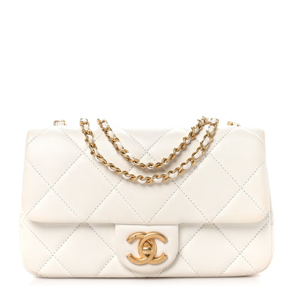 Chanel Lambskin Quilted Small Double Pearl Flap White 1 of 10