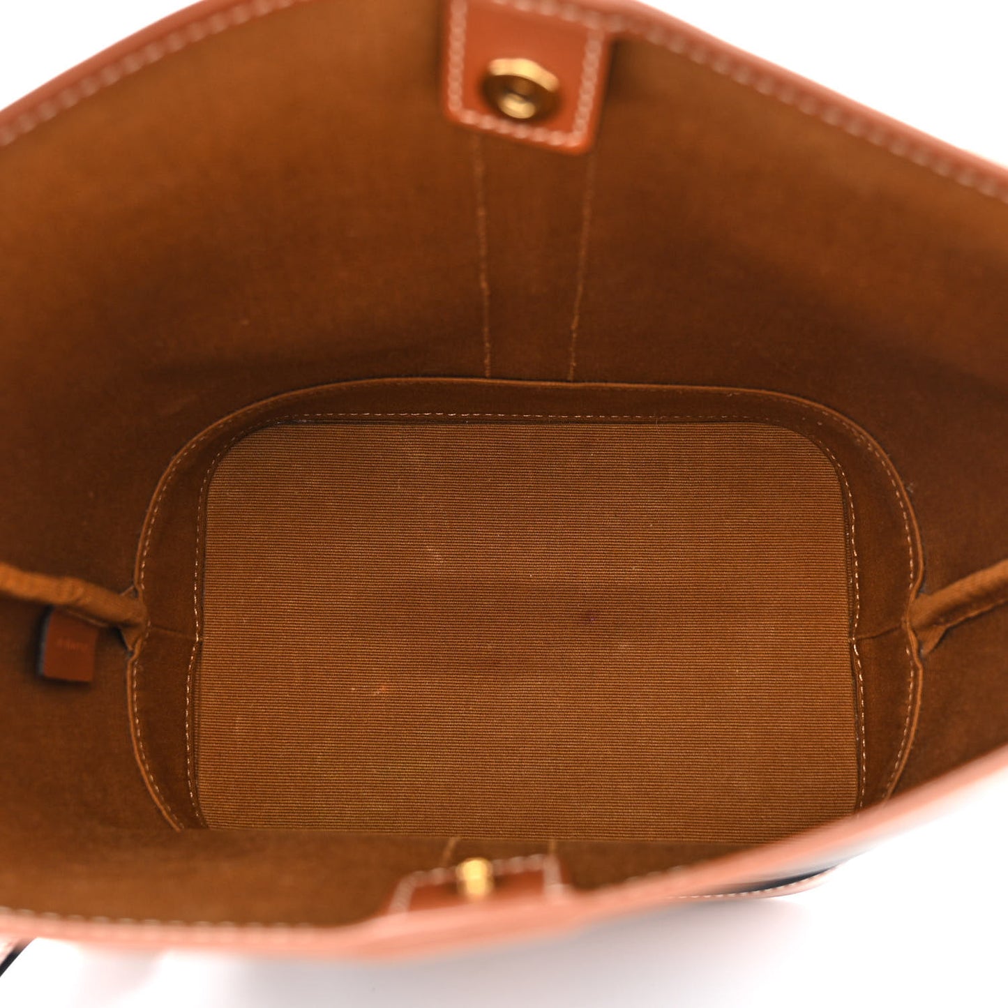 Triomphe Canvas Calfskin Small Bucket Bag Tan