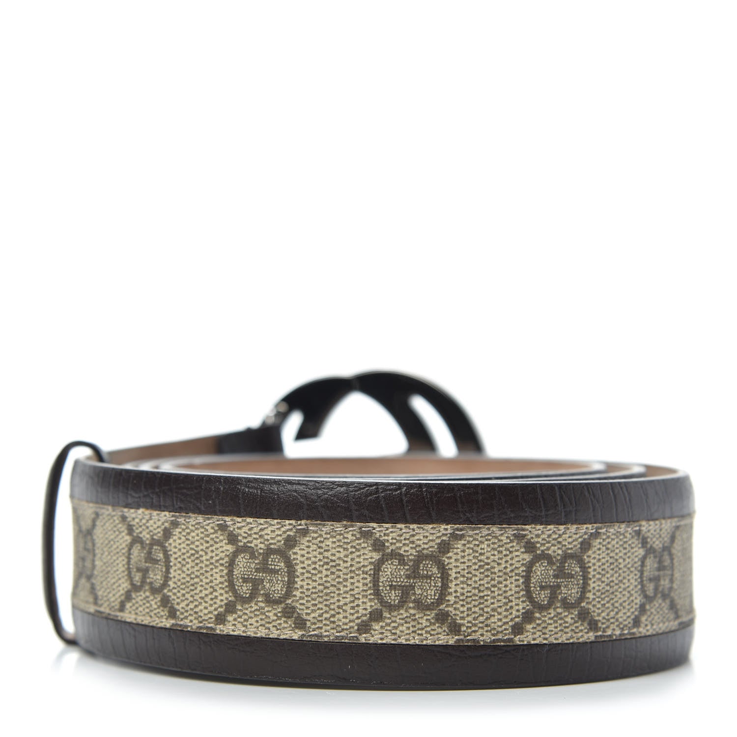 Gucci GG Supreme Monogram Niagara Lux Calfskin Interlocking G 40mm Belt 125 50 Beige Ebony Cocoa 2 of 5