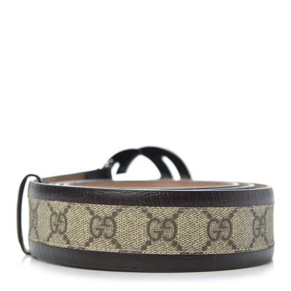Gucci GG Supreme Monogram Niagara Lux Calfskin Interlocking G 40mm Belt 125 50 Beige Ebony Cocoa 2 of 5