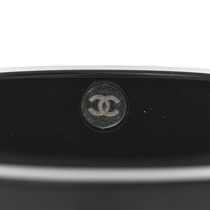 Chanel Resin Pearl Crystal CC Cuff Black 7 of 7