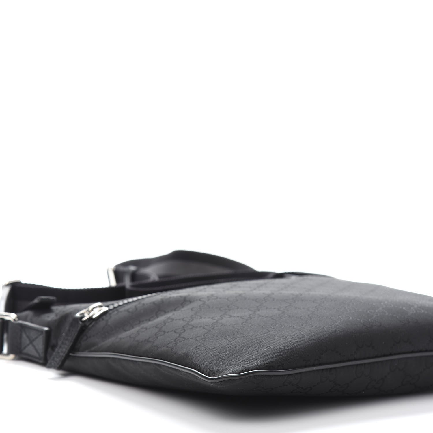 Gucci Nylon Monogram Medium Flat Messenger Bag Black 9 of 12