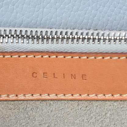 Celine Drummed Calfskin Small Open Tote Blue 7 of 17