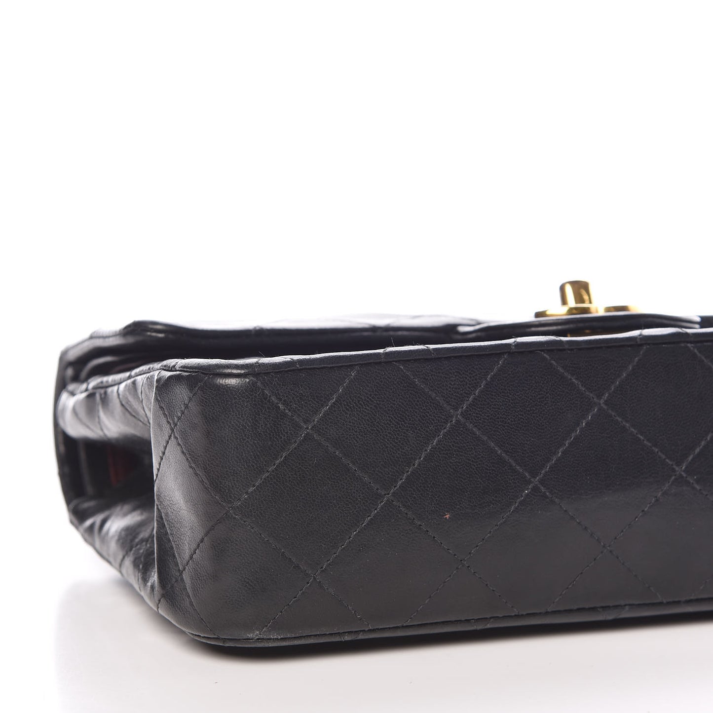Lambskin Quilted Small Double Flap Black
