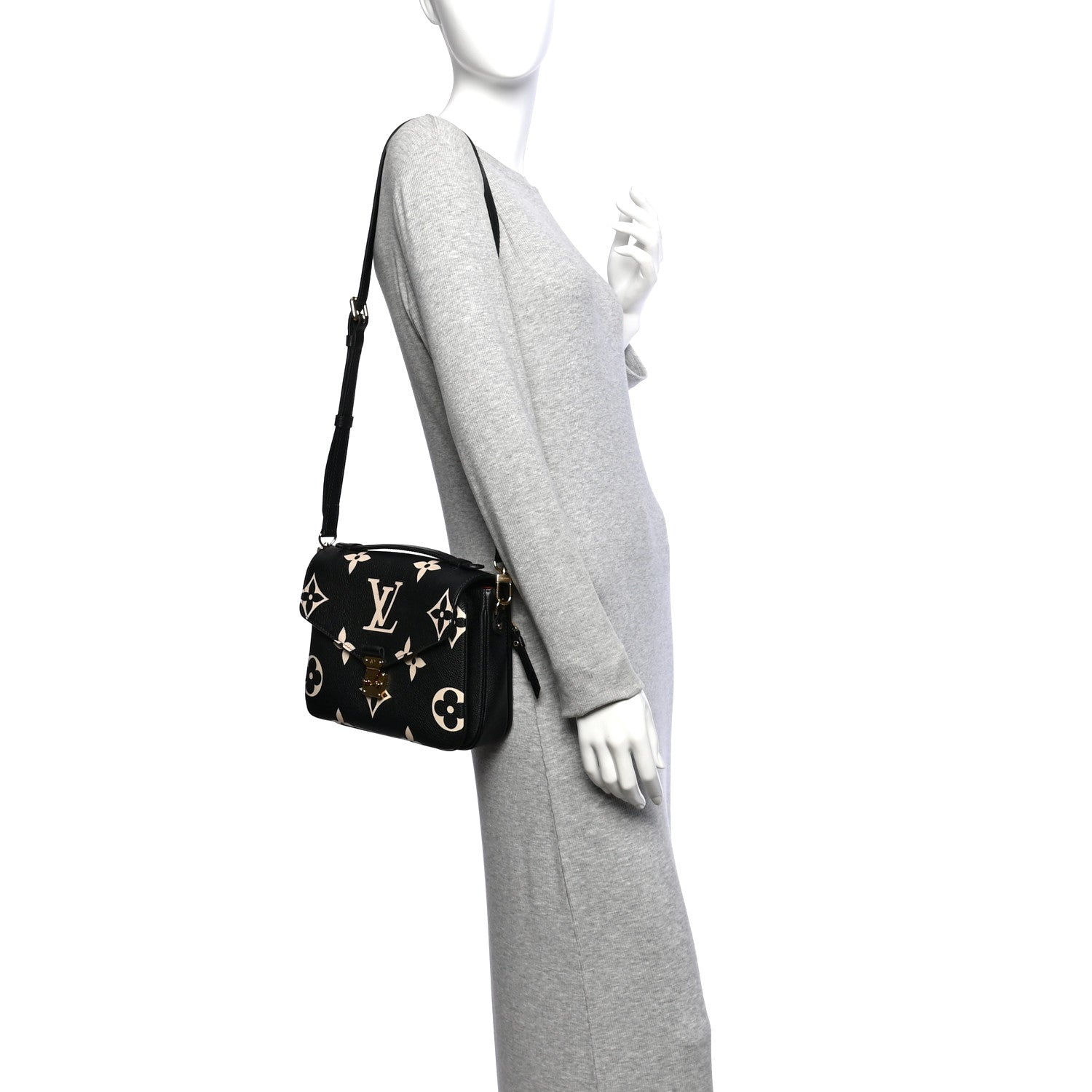 Louis Vuitton Empreinte Monogram Giant Pochette Metis Black Beige 2 of 9