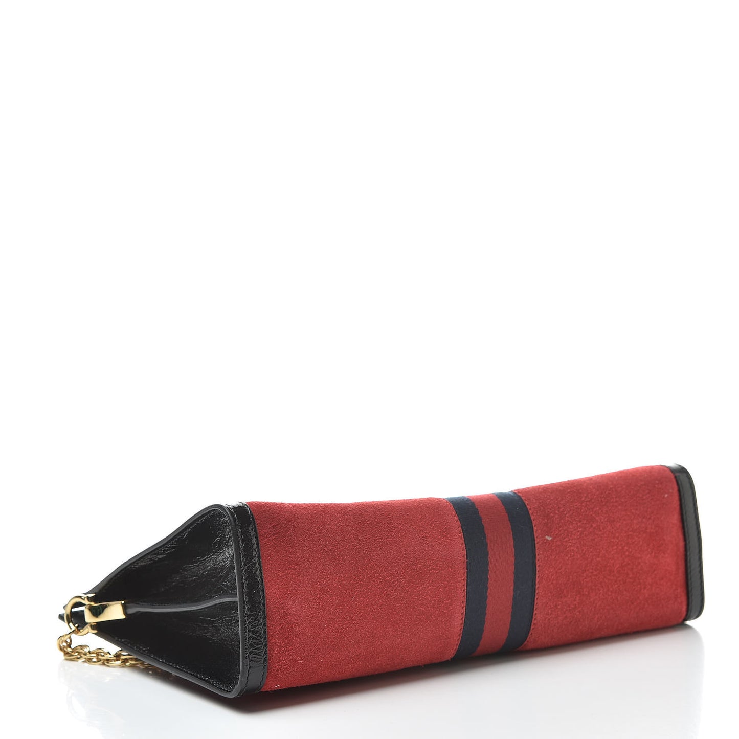 Suede Patent Web Medium Ophidia Chain Shoulder Bag Hibiscus Red Black