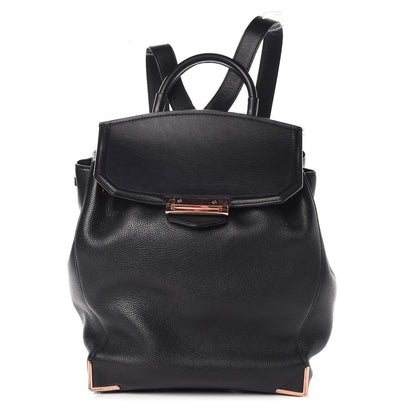 Alexander Wang Pebbled Calfskin Prisma Skeletal Backpack Black Rose Gold Hardware 1 of 14